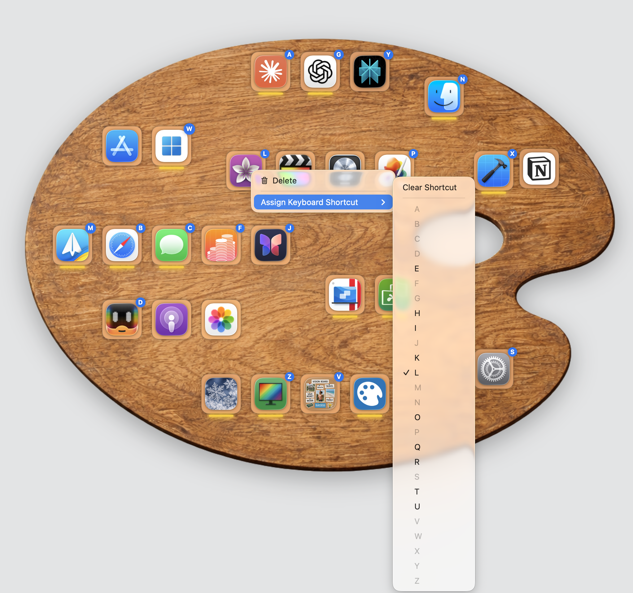 Assign keyboard shortcuts to any app