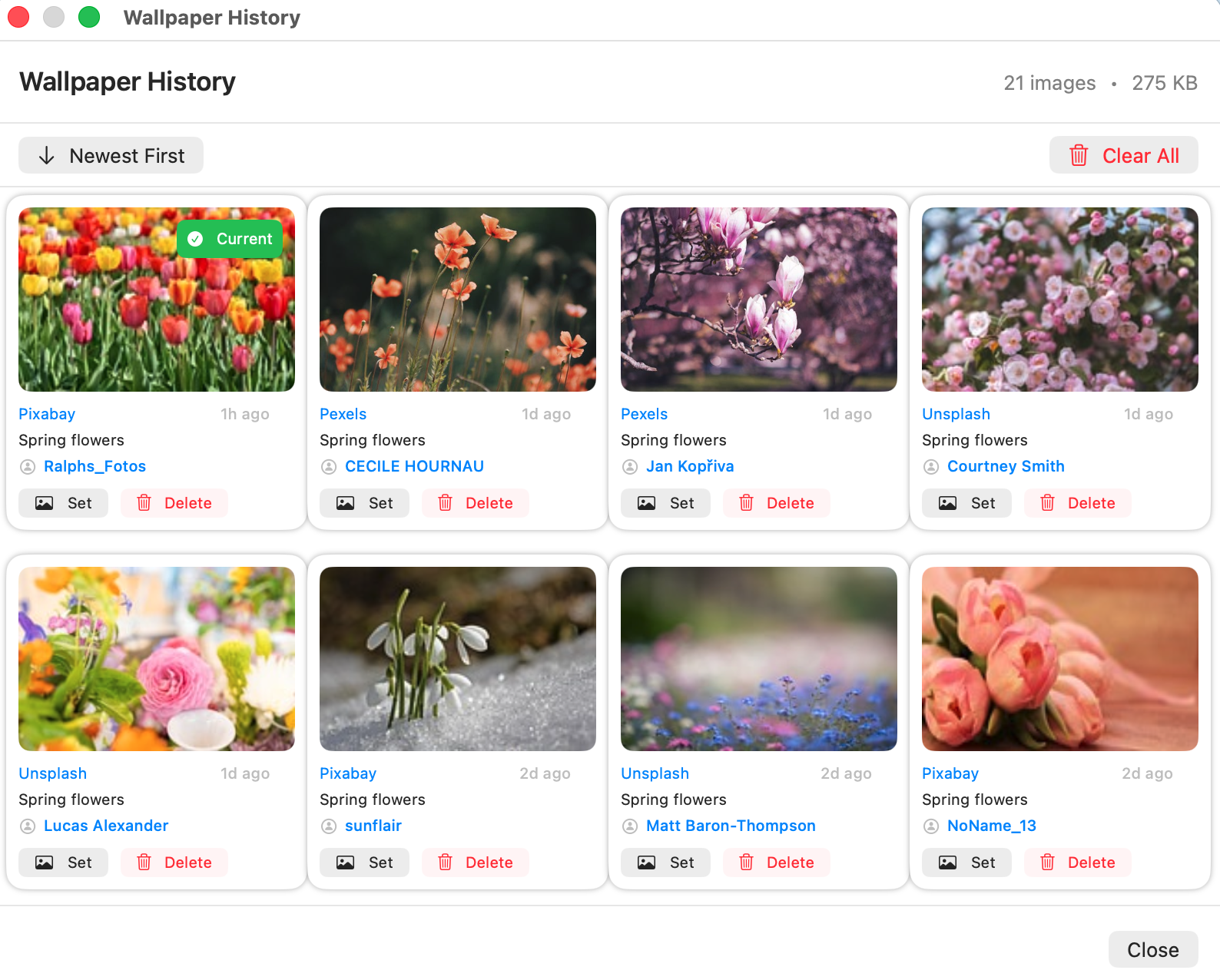 Wallz wallpaper history