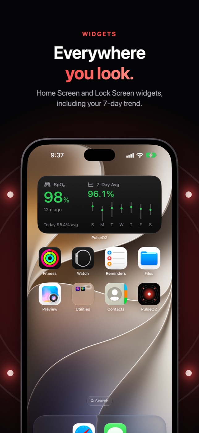 PulseO2 Home Screen widgets