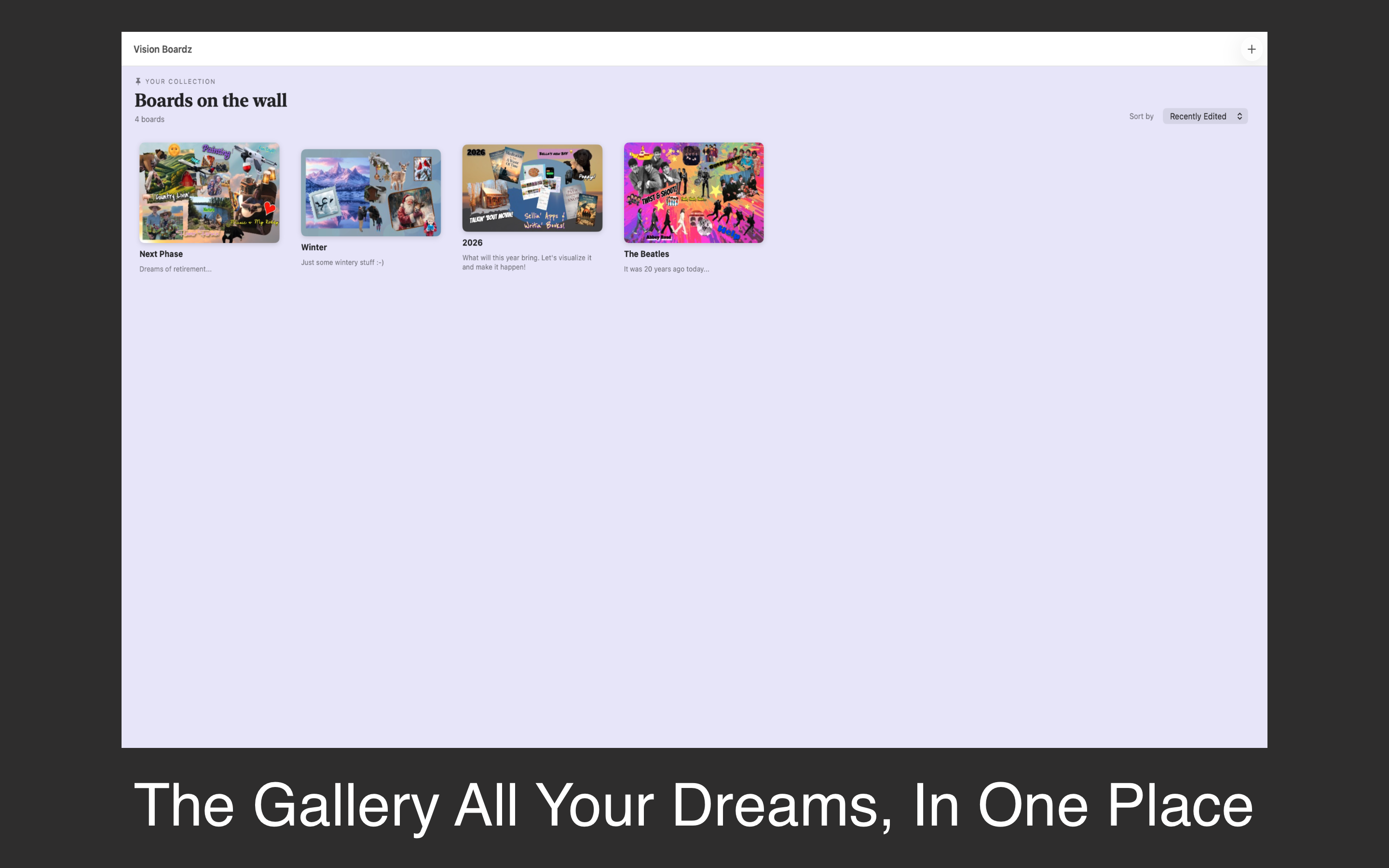 Vision Boardz gallery — all your vision boards in one place